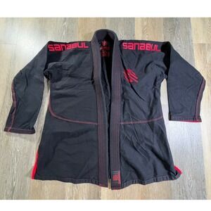 Sanabul BJJ Gi Top Mens A3 Black Red Embroidered Jiu Jitsu Kimono Jacket